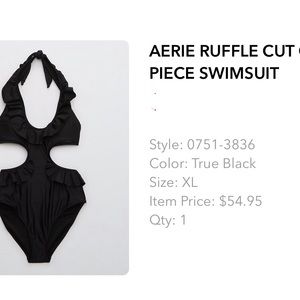 Aerie ruffle cut out one piece swimsuit XL